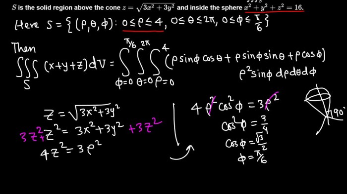 Evaluate the spherical coordinate integral.