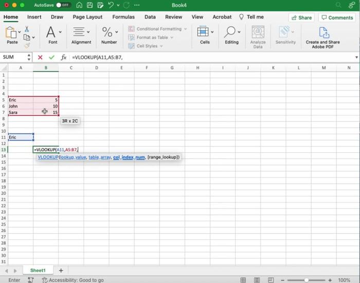 Enter a formula using pv in cell b6