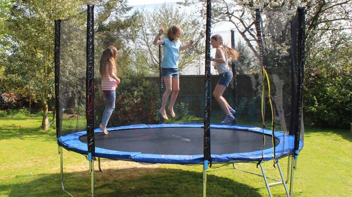 The price of a trampoline before tax is 300