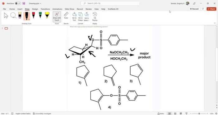 What is the major product produced in the following reaction