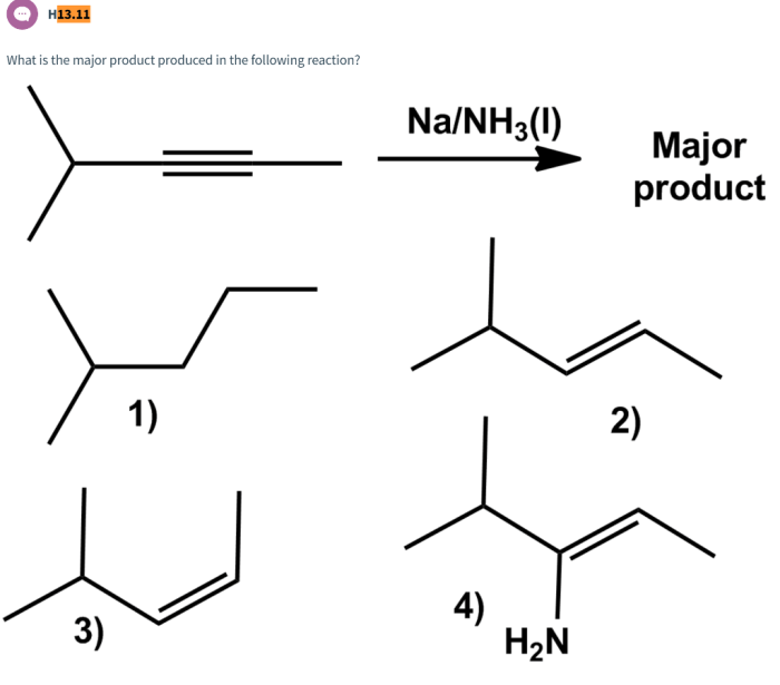 Major h2 pt reaction produced following